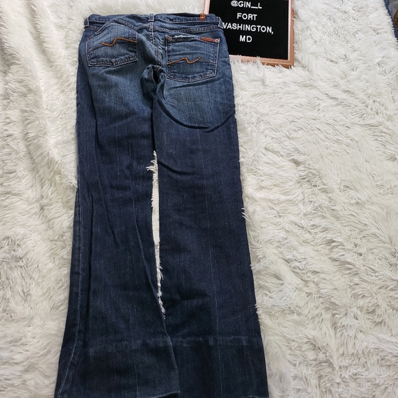 7 For All Mankind by Jerome Dahan Boot Cut Jeans in Dark Wash Size 27 - Picture 10 of 13